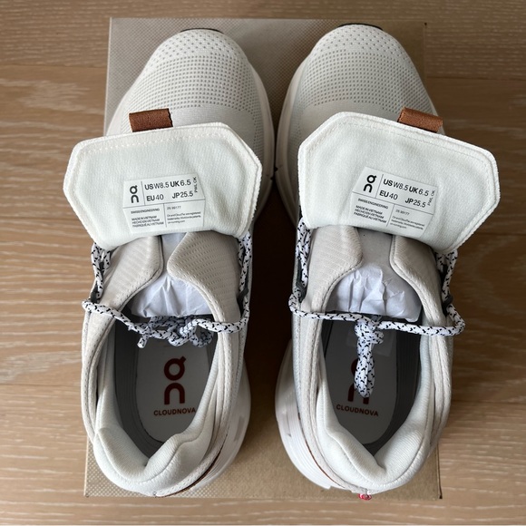 ON Running Cloudnova Women Shoes Size 8.5 White Pearl - Picture 11 of 12